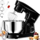 Facelle Stand Mixer, 10-Speed 6QT Kitchen Electric Mixer, Tilt-Head Food mixer with Beater, Dough Hook, Wire Whip and Egg Separator, scraper for Most Home Cooks - Black