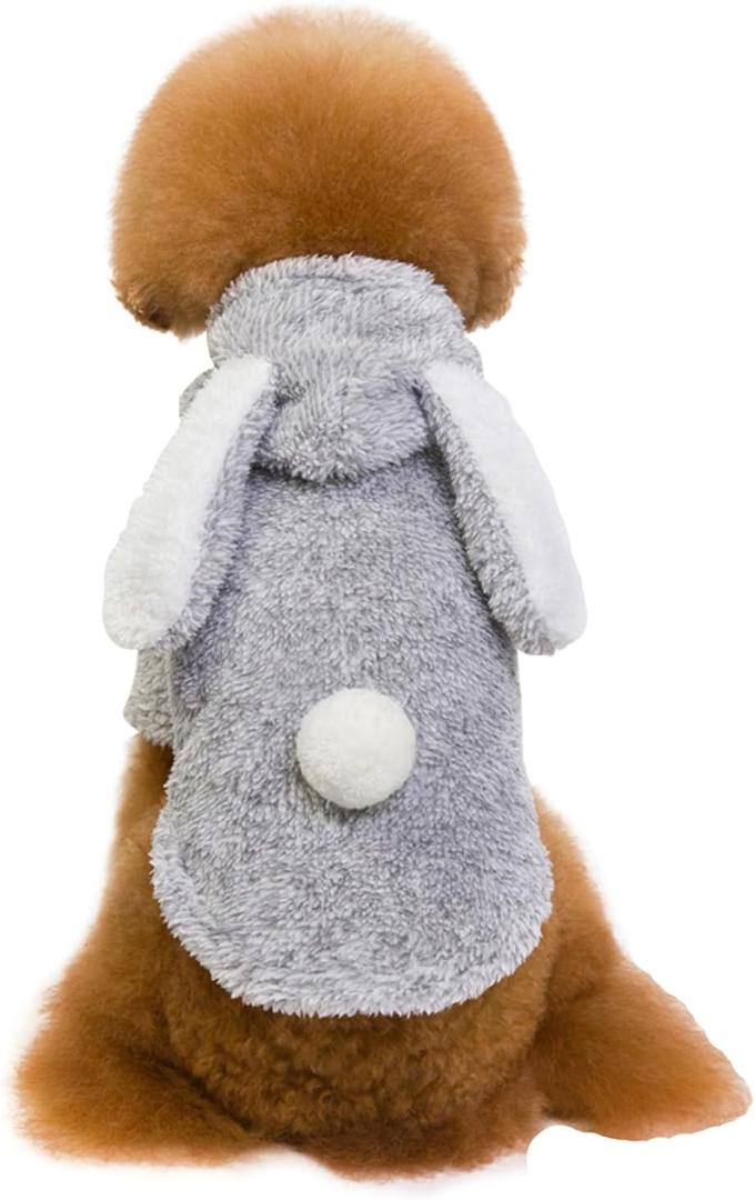 Easter Day Bunny Dog Costume Puppy Hoodies Dog Clothes Pet Suit for Large Dogs (Grey,XX-Large)