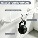 32 Inch Shower Grab Bar 1.25" Dia, White Anti Slip Bathroom Grab Bar, 304 Stainless Steel Knurled Handicap Grab Bars, Safety Support Handrail, Assist Bath Shower Handle for Elderly Injury Senior