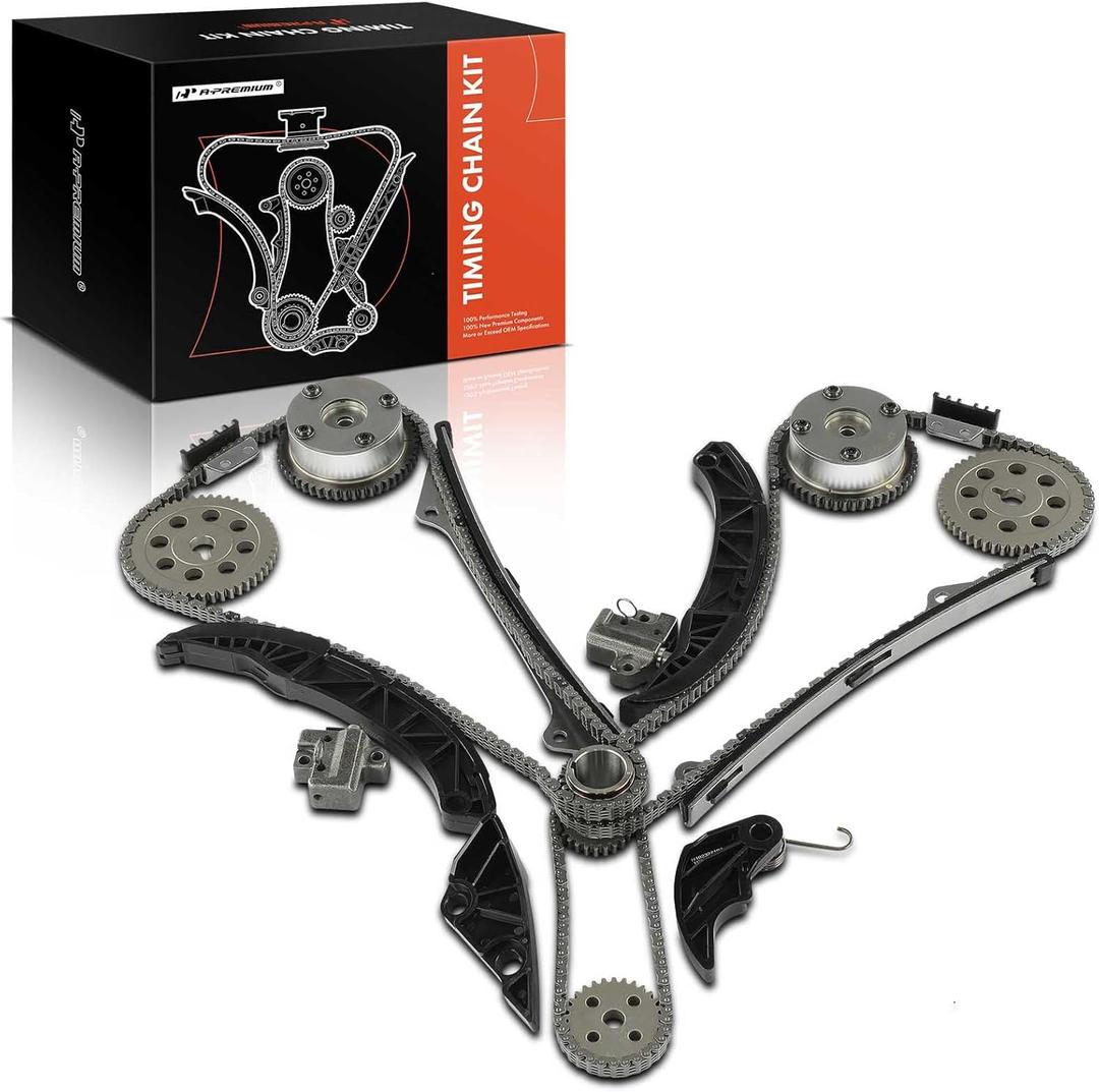 A-Premium Engine Timing Chain Kit W/Sprocket & Tensioner & Guide Compatible with Kia Sedona 2006-2010, Amanti 2007-2009 & Hyundai Veracruz 2007-2012