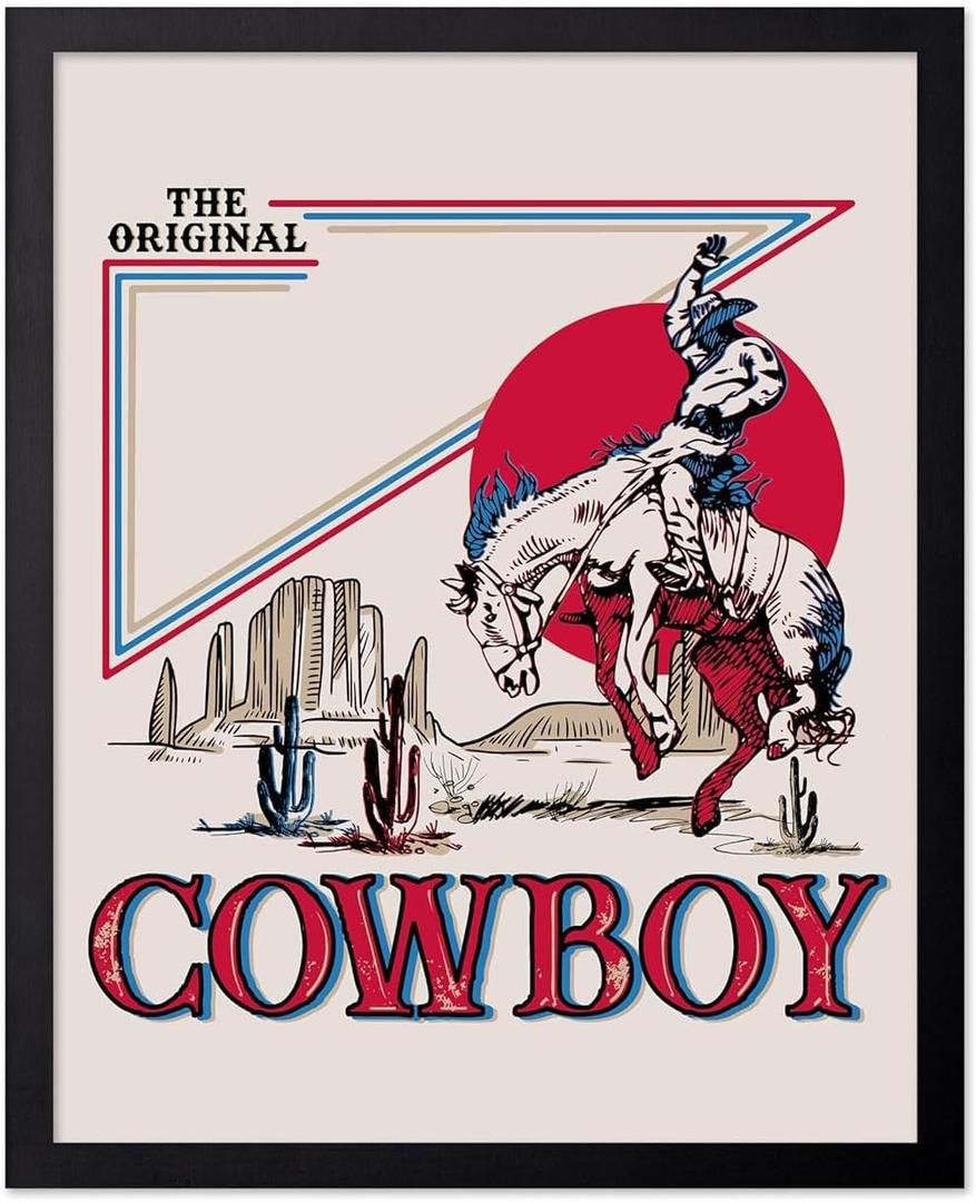 Poster Master Vintage Poster - Retro Western Print - Cowboy, Funky Wild West, Rodeo, Trendy, Aesthetic - 8x10 UNFRAMED Wall Art - Gift for Friend - Wall Decor for Kitchen, Bar, Pub