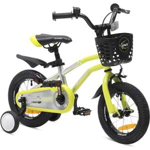 ACEGER Kids Bike for Ages 2-12 Years Old Boys Girls and Toddler, 12 14 16 18 Inch Children Bicycle with Training Wheels, 20 Inch Bike with Kickstand, Multiple Colors. (neon yellow-green)