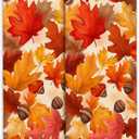 amepay Autumn Leaves Hand Towels - 2 Pack, 14.5" X 28",Soft Microfiber Polyester Festive Towel Set with Colorful Fall Leaf and Acorns Pattern,for Bathroom Kitchen Spa Hotel Decor Gifts