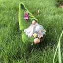 Garden Gnomes Statues, Outdoor Gnome Decorations for Yard Patio Lawn Porch, Home Decor Sculpture Figurine Holding Flower Basket Solar Lights, Cute Ornaments Ideal Gifts