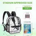 MAY TREE Clear Backpack for Stadium Events, 12x11x5 Inches Small Clear Backpack for Concert Festival Sports Outdoor - Black