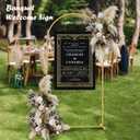 6.6FT Metal Wedding Arch Stand Gold Square Arched Backdrop Frame for Party Ceremony Valentines Day Birthday Bridal Baby Shower Garden Floral Balloon Arch Decoration