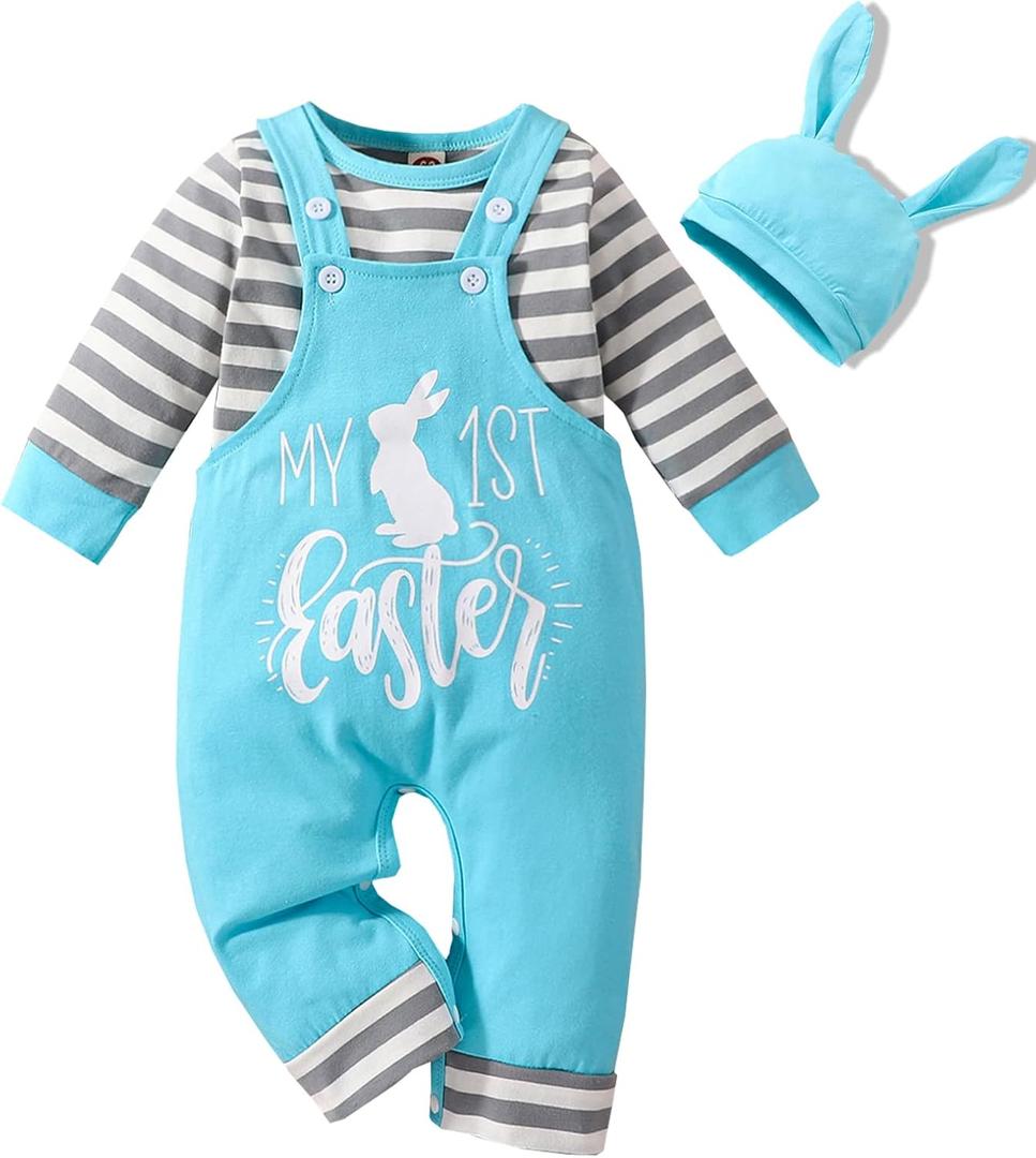 VINUOKER Baby Boy My 1st Easter Outfit 3pcs Easter Day Clothe Set Boy Easter Day outfits (6-9 Months) 74