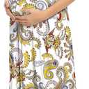 Xpenyo Maternity Maxi Dress Women Casual Wrap Long Baby Shower Pregnancy Dresses (S)