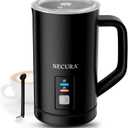 Secura  , Electric Milk Steamer Stainless Steel, 8.4oz/250ml Automatic Hot and Cold Foam Maker and Milk Warmer for Latte, Macchiato (Black)