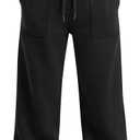 Boys Baggy Sweatpants Teens Straight Leg Open Bottom Pants Spring Lightweight Drawstring Trousers with Pockets (12-13 Years, Black)