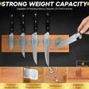 Magnetic Knife Holder  Premium Acacia Wood Knife Storage with Double-Sided Magnetic Strip, Anti-Slip Base  Elegant Countertop & Wall-Mounted Knife Organizer for Kitchen Tools