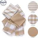 Encasa XO Kitchen Dish Towels Set | Beige | Waffle Weave and Flat Hand Tea Towel | 28"x18" | Quick Drying Reusable Cotton Washcloths | Multipurpose Lightweight Dishcloths Set of 6