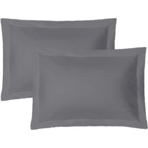 iMaylex Soft and Breathable 100% Egyptian Cotton Envelope Pillow Shams, Silk Like and Cozy Decorative Pillow Covers, Set of 2, Dark Grey, Standard