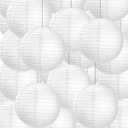 Treela 30 Pack White Chinese Japanese Paper Lanterns Decorative Hanging Round Paper Lantern Lamps for Wedding Birthday Party Decorations (10 Inch)