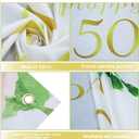 Vlipoeasn Elegant White 50th Anniversary Backdrop, Polyester, Rose Gold Peony Design, Included Rope, for Couple Surprise, Wedding Supplies