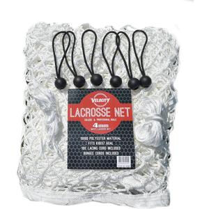 Velocity Lacrosse Net – 4mm Lightweight Backyard Replacement Lacrosse Goal Net, Fits All 6′×6′ Goals, 1000D High-Strength Polyester, Weatherproof & UV-Resistant – White