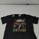 7th Birthday Cruise My 7 Year Old Cruising Into Birthday T-Shirt (Black) M