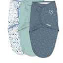 SwaddleMe by Ingenuity Original Swaddle, 100% Cotton, Improves Sleep & Calms Startle Reflex, 3-5 Months, 14-18 lbs, 1.0 TOG, 3-Pack, Baby Swaddle Blanket - Mountaineer