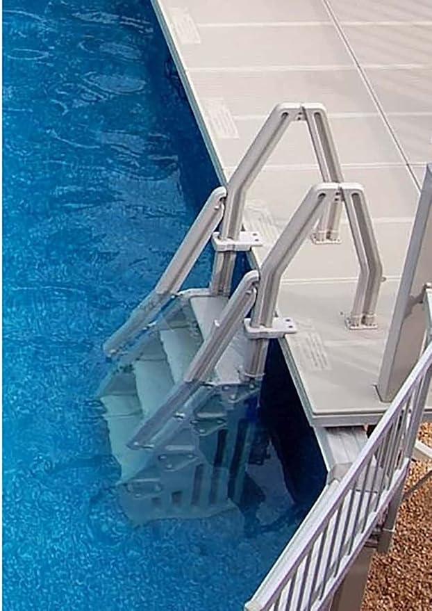 Adjustable 24 Inch in-Pool Step Ladder for Above Ground Pools, White ?for Above-Ground Pool (1 Pcs), Shipping from The USA