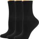 BISOUSOX Merino Wool Socks for Women, Thin Wool Socks Womens Black Dress Sock Lightweight Crew Calf Smart Hiking (6-9, 3 Pairs-black)
