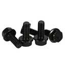 M6 x 12mm Flanged Hex Head Bolts Flange Hexagon Screws, Alloy Steel 10.9 Class, Black Oxide Finish, Fully Threaded, 25 PCS