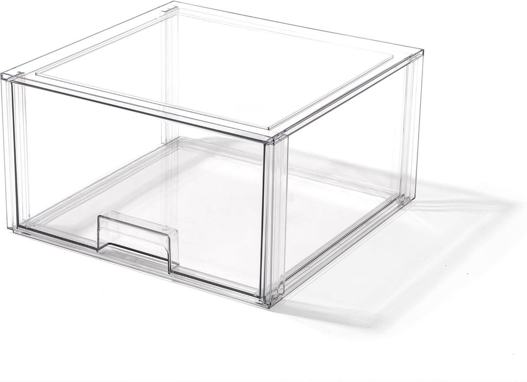 BINO | Stackable Storage Drawers, Tall X-Large - Clear | THE CRATE COLLECTION | Storage Bins With Drawers | Bathroom Organizers | Under Sink Organizer | Vanity Cabinet Home Organization