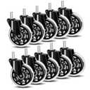 Office Chair Wheels Replacement Heavy Duty Rubber Desk Chair Casters Safe for Hardwood Floors, Carpet & Tile, Quiet Roller Blade Style Chair Casters, Universal Fit/Not for 1KEA -10 Packs
