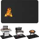 Protebox 48 x 30 inch Under Grill Mats for Outdoor Grill, Double-Sided Fireproof Deck and Patio Protector Mat, Waterproof Oil-Proof BBQ Floor Pad Indoor Fire Pit Fireplace Mat