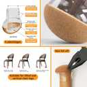 Desk and Chair Leg Protection Cover, Leg Cap, Felt Pad, Prevents Scratches on Floors, Silent, Shedding Prevention, Silicone, Compatible (Leg Shape), Round Shape, Square Shape (Transparent Round, M
