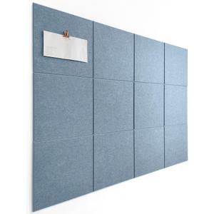Large Cork Board Alternative - 47"x35" 12 Pack Felt Wall Tiles with Safe Removable Adhesive Tabs, Cork Wall Tiles Cork Board for Home Office Pin Board Tack Board 48 x 36 - Gray Blue (Flat-12 panels)