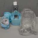 Hanging Cage Automatic Food Water Dispenser, Auto Gravity 1.2L Self-Feeding Feeder and 0.52L Waterer Set, Crate Auto Feeder Dish for Puppy Cats Ferret Bunny Guinea Pig Small Pets (Blue)