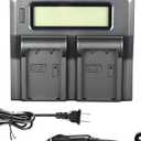 DSTE NP-T125 NPT125 Dual Battery Charger Compatible with Fujifilm GFX 50S GFX 50R GF X100 BC-T125