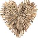 Creative Co-Op Driftwood Heart Shaped Wall Décor, 15.5"L x 20"W