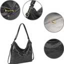 Shoulder Bag for Women Hobo Bags with Top Handle (Black)