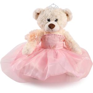 Cisina Quinceanera Doll Quince Teddy Bear with Dress, Quinceanera Decorations Gifts, OSO De Peluche para 15 Años Con Vestido, Centro De Mesa Muñecas para 15 Años Quinceañeras (Pink)