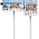 Dhiedas 27-Inch Portable Rolling TV, 1080P Smart Portable Wireless Touch Screen TV on Wheels with 8G RAM+128G Storage, 13MP HD Camera, Dua Speakers, Larger Battery Up to 10hr, 60Hz Refresh Rate