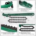 12 Inch Heavy-Duty Ratcheting Chain Wrench Reversible Oil Filter Tool Pipe Fittings Tools Fit Max 6 Inch Diameter