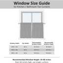 Home Queen Grey Waffle Bathroom Window Curtains, Short Water Repellent Rod Pocket for Small Kitchen Window, 30 W X 24 L Inch Each