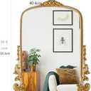 Gold Arched Mirror (15.9 * 19.8 inches) Ornate Baroque Arch Wall Mirror-for Living Rooms, Hallways, Fireplaces, Bathrooms, Entryways