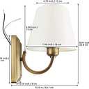 Wall Sconce Vintage Style Wall Light Fixture, Classic Wall Lamp for Indoor, Bedroom, Gold Iron Wall Lamp with Beige Fabric Shade