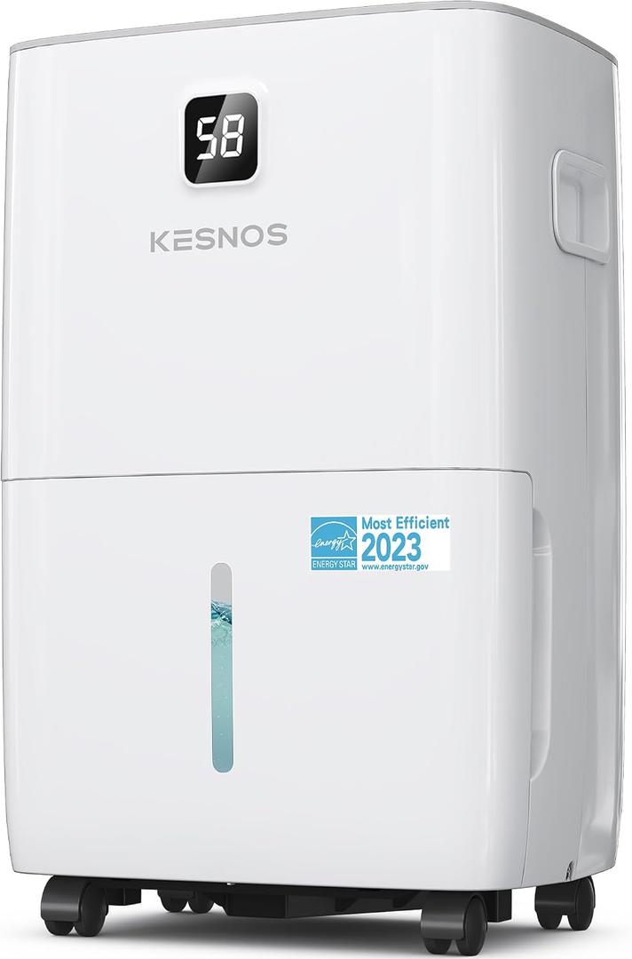 120 Pint Energy Star Dehumidifier for Basement with Drain Hose, 7000 Sq. Ft | Ideal for Home, Bedroom, Bathroom, 30-80% RH Humidity Control, Front Humidity Display, 1.06-Gal Water Tank, Rotary Compressor