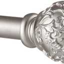 Exclusive Home Curtains ER1015-01 66120 Vine 1" Curtain Rod and Finial Set, 66" -120", Matte Silver