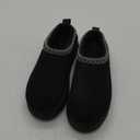 Women's Slippers Platform Mini Boots Short Ankle Boot,Fur Fleece Lined Platform Boots Anti-Slip Snow Slippers For Outdoor (7, Black)
