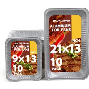 Aluminum Foil Pans 20 Pack, 9x13 10 Pack, 21x13 10 Pack