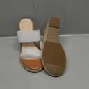 mikarka Slip On Wedge Sandals for Women Open Toe Espadrilles Platform Slides Dressy High Heel Beach Summer Sandal Comfortable Wedges Shoe Mules, Size 5 