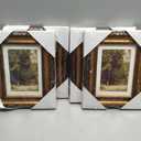 Splinterix 5x7 Gold Picture Frame Set of 4, Vintage Antique Picture Frames for Wall or Tabletop, 5 x 7 Ornate Bronze Photo Frame with Real Glass, Display 4x6 Print with Mat or 5x7 without Mat, 4 Pack