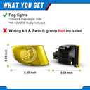 Fog Lights compatible for 2007-2011 BMW 3 Series 328i 328xi 335is 335xi E92, E93 (w/o M-Package Bumper) xDrive Coupe Lamps Assembly Amber Yellow