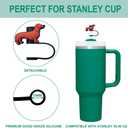 3 x Dachshund Dog Silicone Straw Covers for Stanley Cup, Reusable, Cute Toppers Accessories for Tumblers, 2PCS Decorative & Personalized Straw Cover Cap (a)