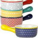 Selamica Ceramic Soup Crocks With Handles, 15 OZ French Onion Soup Bowls, Oven Safe Soup Bowls For Cereal, Stew, Chilli, Pot Pies, Baking, Microwave Dishwasher Safe, Set of 4, Assorted Colors
