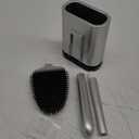 Sellemer Toilet Brush and Holder Set - Flexible Toilet Bowl Brush Head with Silicone Bristles, Compact Size for Storage and Organization, Ventilation Slots Base (1 Pack, Silver)